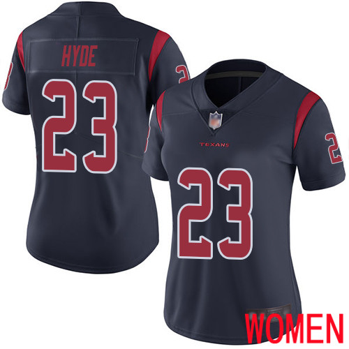 Houston Texans Limited Navy Blue Women Carlos Hyde Jersey NFL Football #23 Rush Vapor Untouchable
